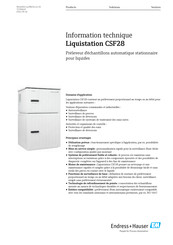 Endress+Hauser Liquistation CSF28 Information Technique