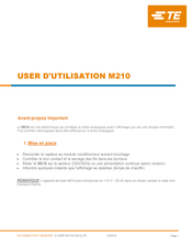 TE Connectivity M210 Guide D'utilisation