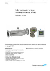 Endress+Hauser Proline Promass X 500 Information Technique