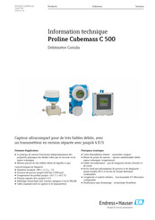Endress+Hauser Proline Cubemass C 500 Information Technique