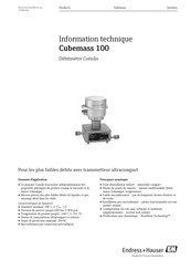 Endress+Hauser Cubemass 100 Information Technique