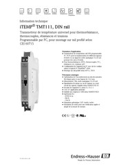 Endress+Hauser iTEMP TMT111 Information Technique
