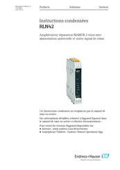 Endress+Hauser RLN42 Instructions Condensées