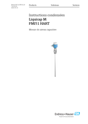 Endress+Hauser Liquicap M FMI51 HART Instructions Condensées