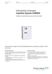 Endress+Hauser Liquiline System CA80HA Information Technique