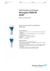 Endress+Hauser Micropilot FMR63B Information Technique