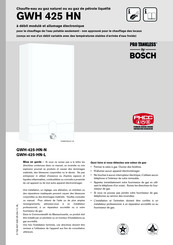 Bosch PRO TANKLESS GWH-425-HN-L Mode D'emploi