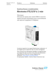 Endress+Hauser Nivotester FTL325P Instructions Condensées