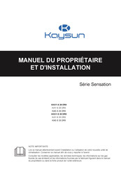 Kaysun Sensation Série Manuel Du Propriétaire Et D'installation