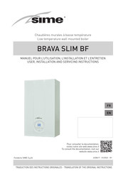 Sime Brava Slim 25 BF Manuel Pour L'utilisation, L'installation Et L'entretien