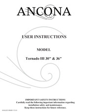 Ancona Tornado III 30 Instructions D'utilisateur