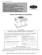 Carrier Performance 48VG Manuel D'information Du Propriétaire