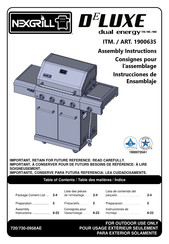 Nexgrill 1900635 Consignes Pour L'assemblage