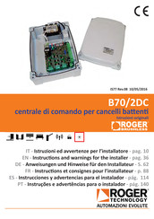 Roger B70/2DC Instructions Et Consignes Pour L'installateur