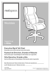 realspace Westdale Instructions Pour L'assemblage Et Information Sur La Garantie