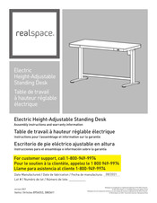 realspace 8956553 Instructions Pour L'assemblage Et Information Sur La Garantie