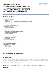 Schmersal AZ 16-02ZVRK-ST Instructions De Montage Et De Fonctionnement