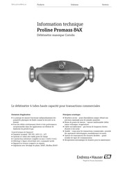 Endress+Hauser Proline Promass 84X Information Technique