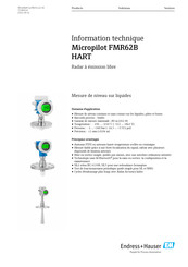 Endress+Hauser Micropilot FMR62B Information Technique