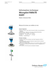 Endress+Hauser Micropilot FMR67B Information Technique