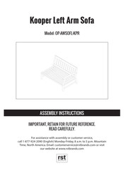 rst brands Kooper Left Arm Sofa OP-AWSOFL-KPR Instructions De Montage