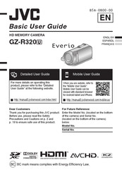 JVC Everio GZ-R320 U Guide De L'utilisateur De Base