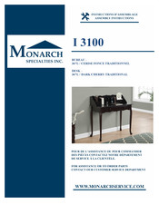 Monarch Specialties I 3100 Instructions D'assemblage