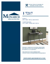 Monarch Specialties I 7217 Instructions D'assemblage