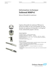 Endress+Hauser Solitrend MMP41 Information Technique