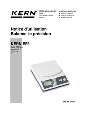 KERN EFS Serie Notice D'utilisation