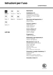 Ariston LSF 835 Mode D'emploi