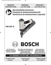 Bosch FNA-250-15 Consignes De Fonctionnement/Sécurité