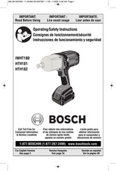 Bosch HTH181 Consignes De Fonctionnement/Sécurité