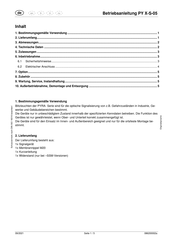 Pfannenberg PY X-S-05 Instructions De Service