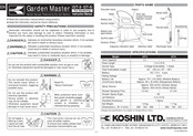 Koshin GT-3 Mode D'emploi