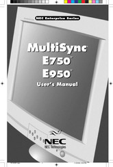 NEC MultiSync E750 Mode D'emploi