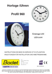 Bodet Profil 960 Instructions De Mise En Service Et D'utilisation