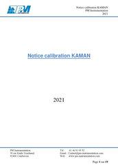 PMS Instruments KAMAN Notice