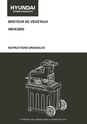 Hyundai power products HBVE2800 Instructions Originales