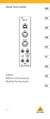 Behringer CM1A Guide De Démarrage Rapide