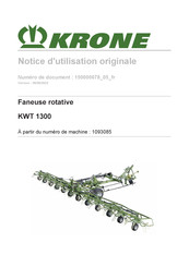 Krone KWT 1300 Notice D'utilisation Originale