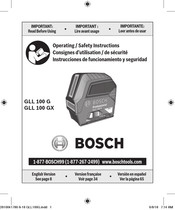 Bosch GLL 100 GX Consignes D'utilisation