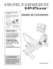 Healthrider H45xr Manuel De L'utilisateur