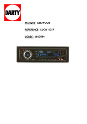 Kenwood KDC-W6027 Mode D'emploi