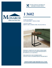 Monarch Specialties I 3602 Instructions D'assemblage