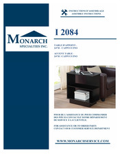 Monarch Specialties I 2084 Instructions D'assemblage