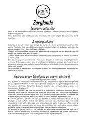 Zorg Effects Zorglonde Mode D'emploi