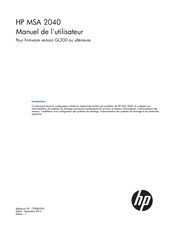 HP MSA 2040 Manuel De L'utilisateur
