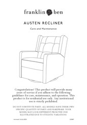 Franklin & Ben AUSTEN RECLINER Mode D'emploi