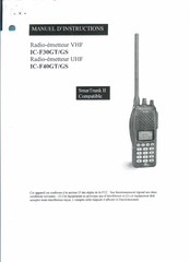 Icom IC-F30GT Manuel D'instructions